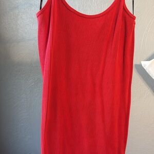Forever 21 Red Ribbed Slip Dress